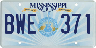 MS license plate BWE371