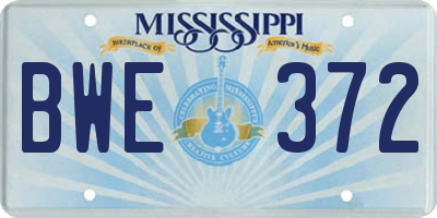 MS license plate BWE372