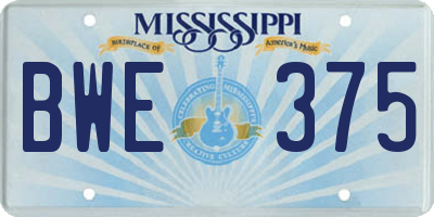 MS license plate BWE375