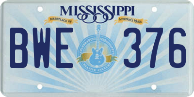 MS license plate BWE376