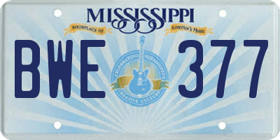 MS license plate BWE377
