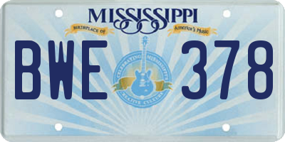 MS license plate BWE378