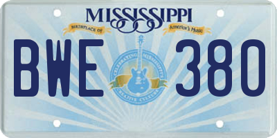 MS license plate BWE380