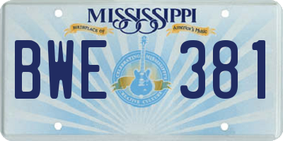MS license plate BWE381