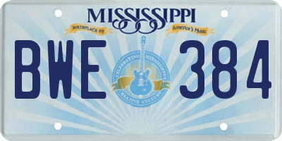 MS license plate BWE384
