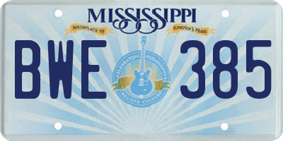 MS license plate BWE385