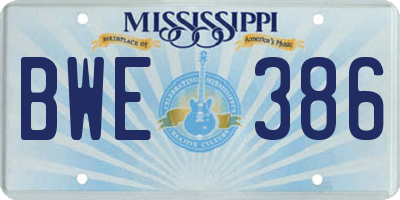 MS license plate BWE386