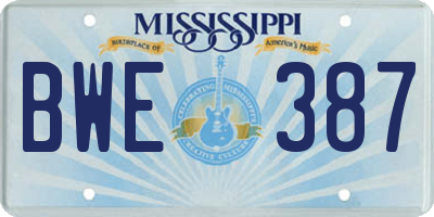 MS license plate BWE387