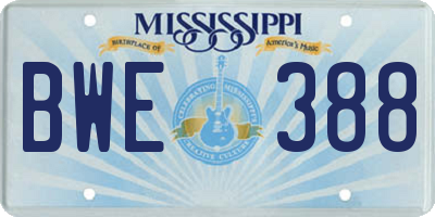 MS license plate BWE388