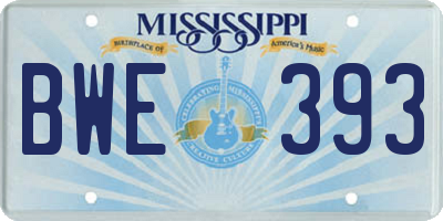 MS license plate BWE393