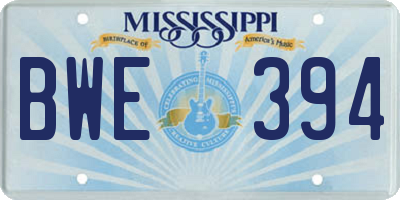 MS license plate BWE394