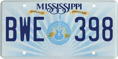MS license plate BWE398