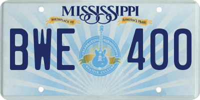 MS license plate BWE400