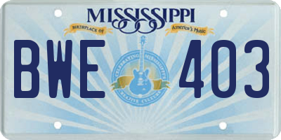 MS license plate BWE403