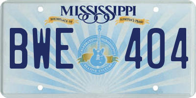 MS license plate BWE404