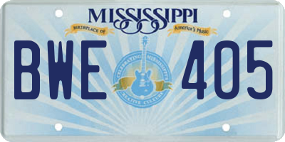MS license plate BWE405