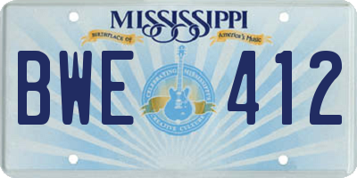 MS license plate BWE412