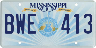 MS license plate BWE413