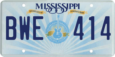MS license plate BWE414