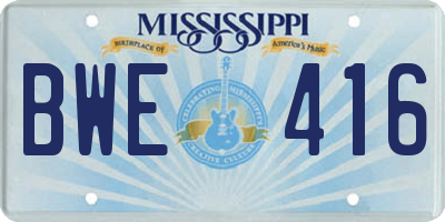 MS license plate BWE416