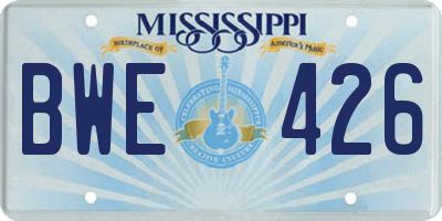 MS license plate BWE426