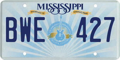 MS license plate BWE427