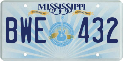 MS license plate BWE432