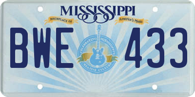MS license plate BWE433