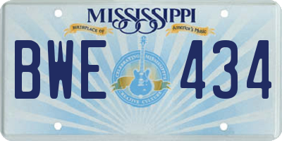 MS license plate BWE434