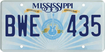 MS license plate BWE435