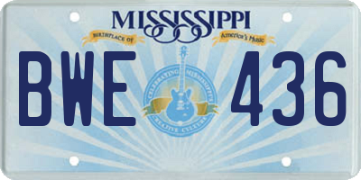 MS license plate BWE436