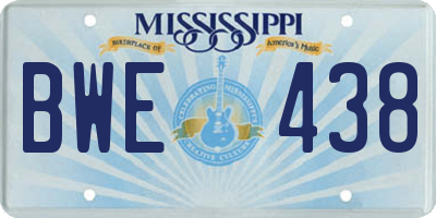 MS license plate BWE438