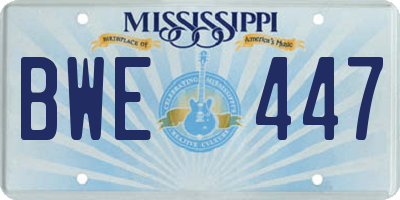 MS license plate BWE447