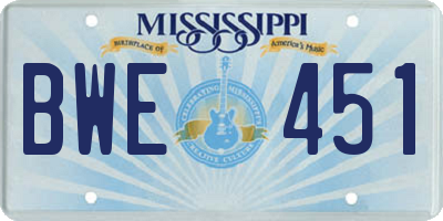 MS license plate BWE451