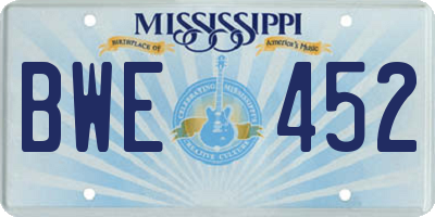 MS license plate BWE452