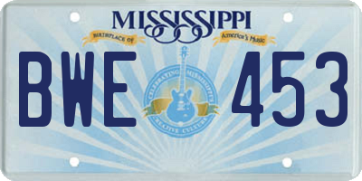 MS license plate BWE453