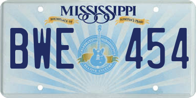 MS license plate BWE454