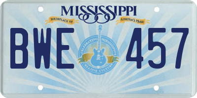 MS license plate BWE457