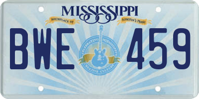 MS license plate BWE459
