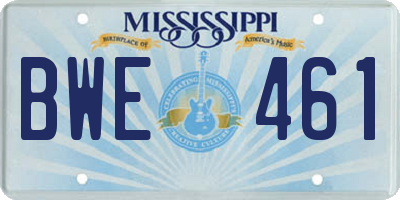 MS license plate BWE461