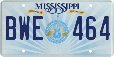 MS license plate BWE464
