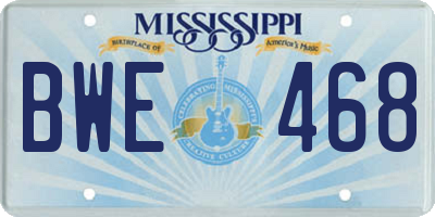 MS license plate BWE468