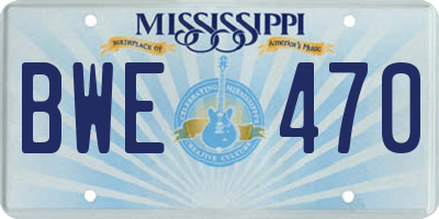 MS license plate BWE470