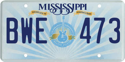 MS license plate BWE473
