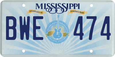 MS license plate BWE474
