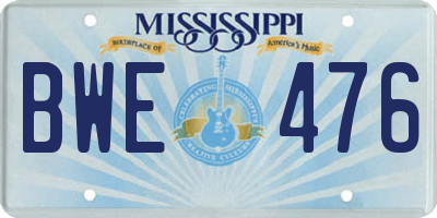 MS license plate BWE476