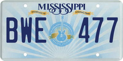 MS license plate BWE477