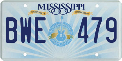 MS license plate BWE479