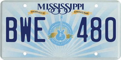 MS license plate BWE480