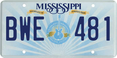 MS license plate BWE481